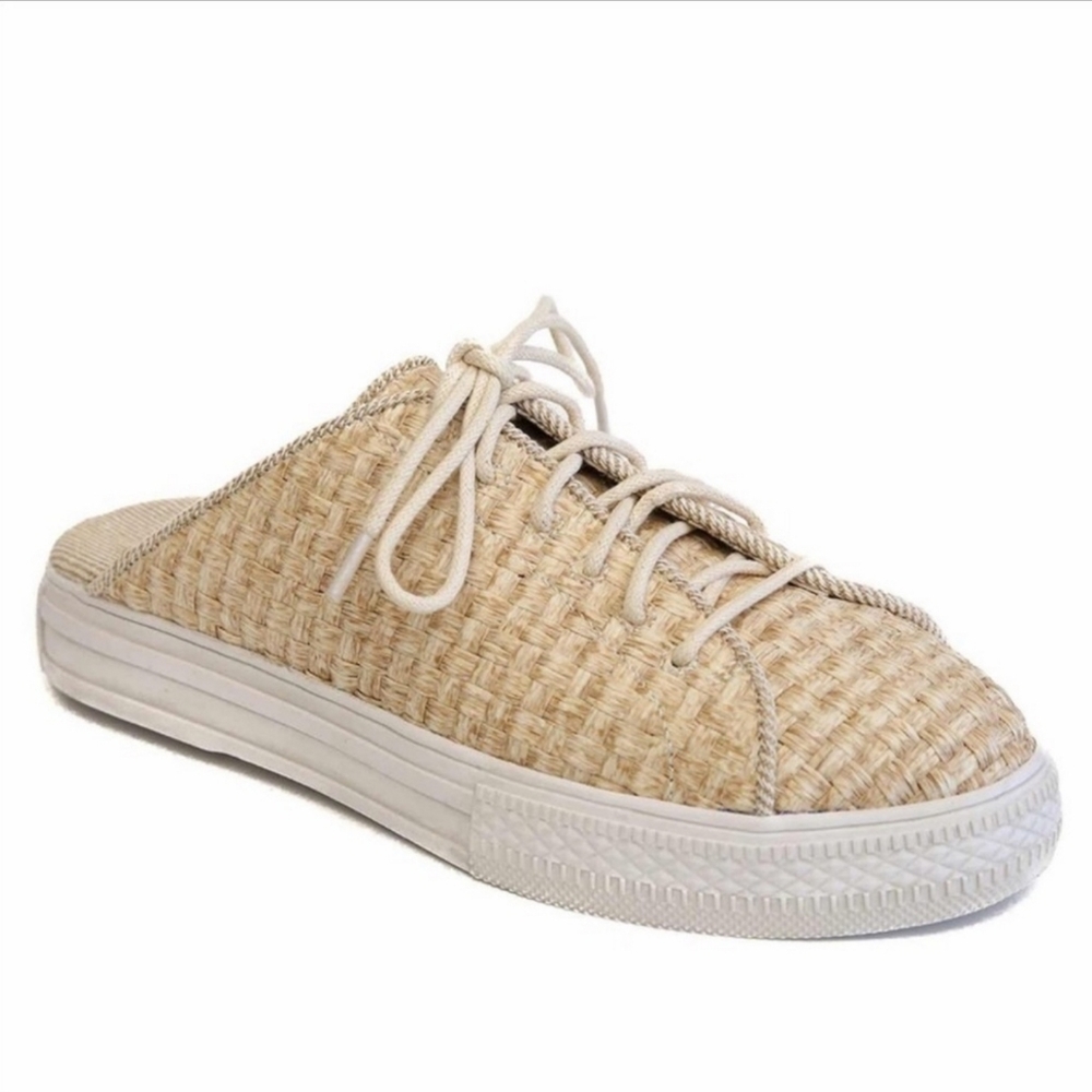 Band of Gypsies $168 Coast Vegan Woven Sneaker Mules Sand Tan Boho Size 9